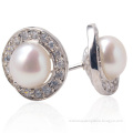 WSEHR04352W vintage real pink freshwater pearl earrings
